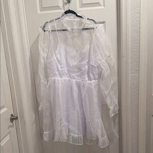 Eloquii Sheer White Wedding Dress